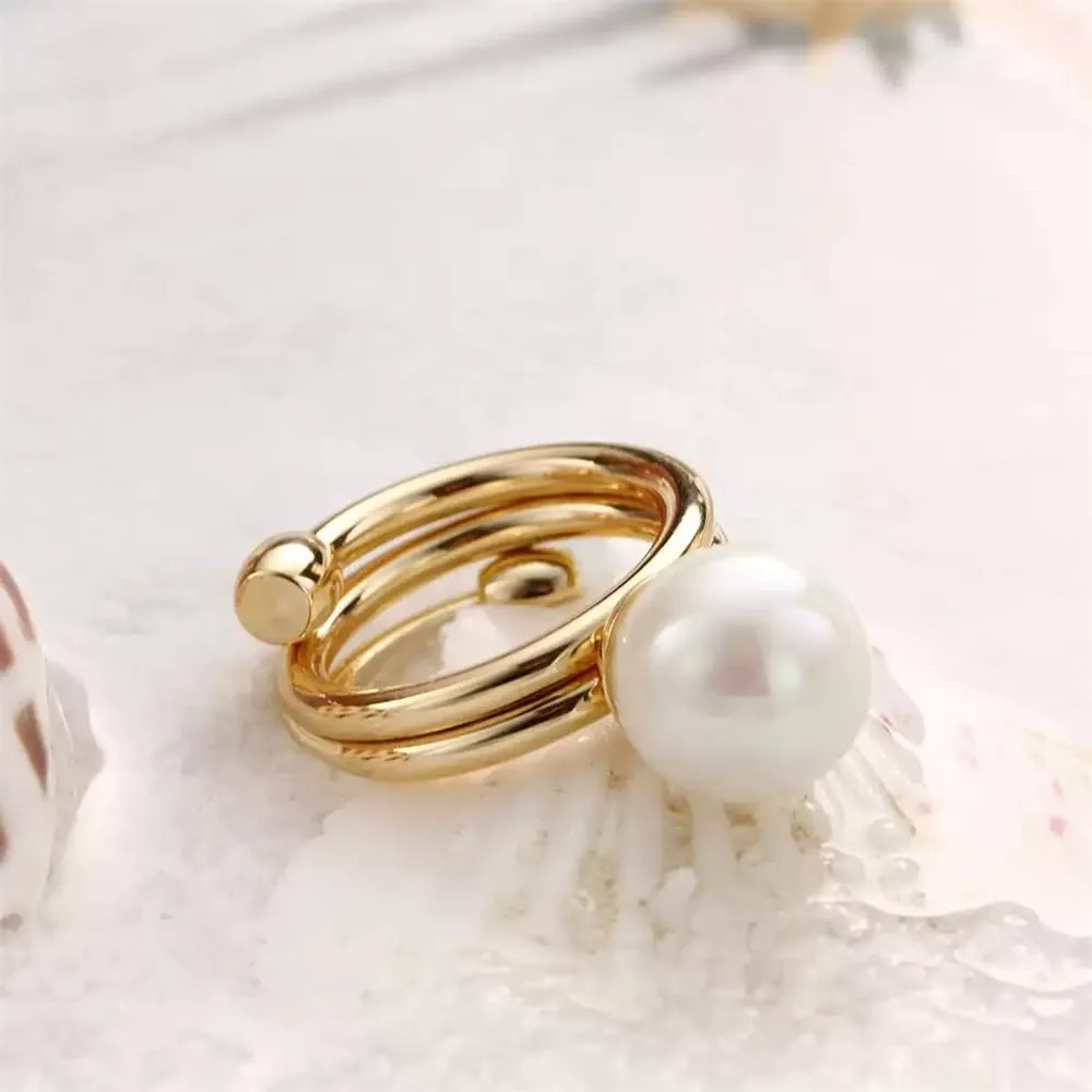 Shell Pearl Ball Silk Scarf Ring Brooch for Women Dainty Circle Layer Shawl Scarves Buckle Wrap Clasp Clip Rings Size 7 Brooches Fashion Dress Accessories Wedding Holiday Jewelry