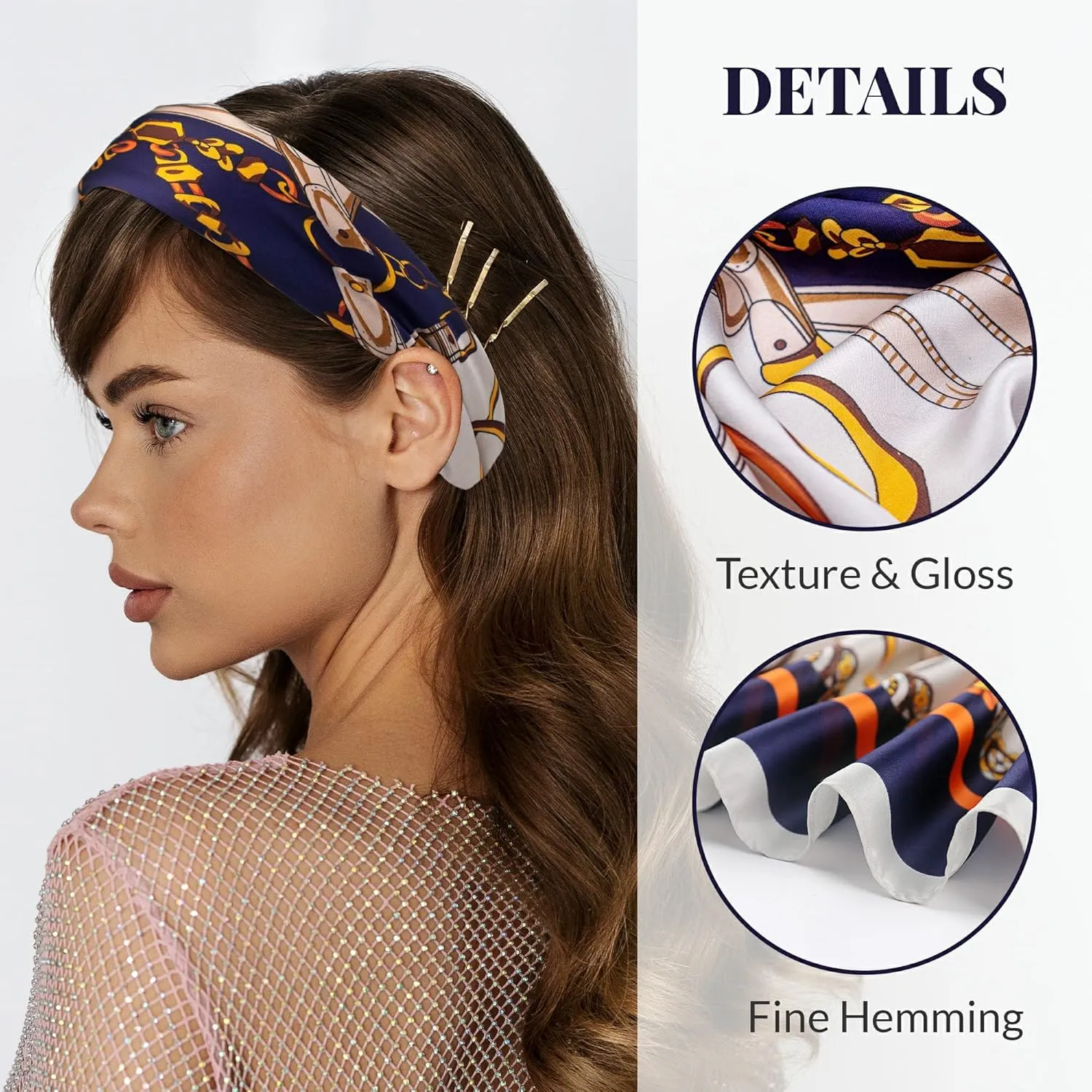 Silk Feeling Head Hair Scarf for Women Neck Square Scarves 27.5X27.5 Birthday Mother's Day Gifts