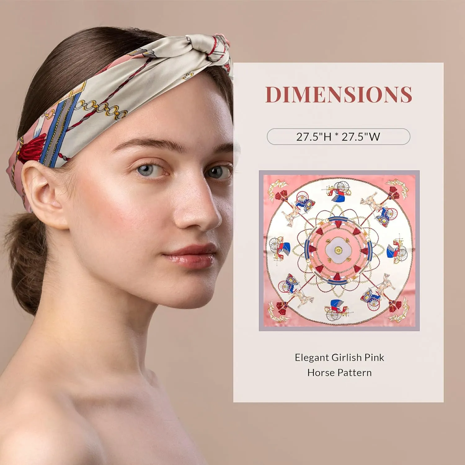 Silk Feeling Head Hair Scarf for Women Neck Square Scarves 27.5X27.5 Birthday Mother's Day Gifts