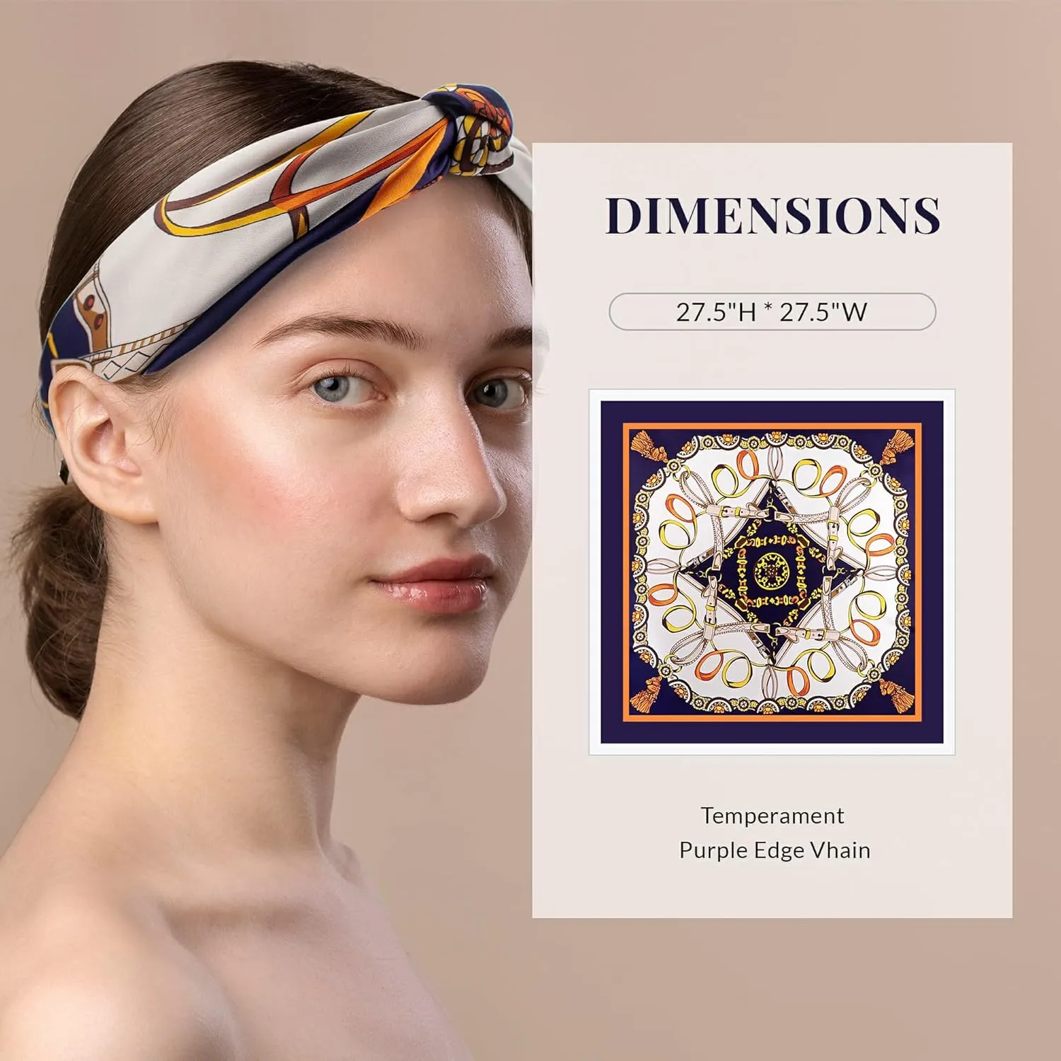 Silk Feeling Head Hair Scarf for Women Neck Square Scarves 27.5X27.5 Birthday Mother's Day Gifts