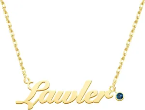 SISGEM Custom Name Necklace Personalized Birthstone Necklace 925 Sterling Silver/14K Name Necklace Rose Gold/Gold/Silver Plated Name Plate Customized Jewelry Gift for Women Girls