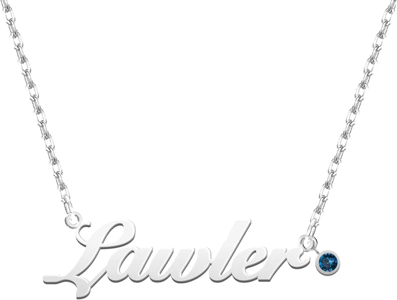 SISGEM Custom Name Necklace Personalized Birthstone Necklace 925 Sterling Silver/14K Name Necklace Rose Gold/Gold/Silver Plated Name Plate Customized Jewelry Gift for Women Girls