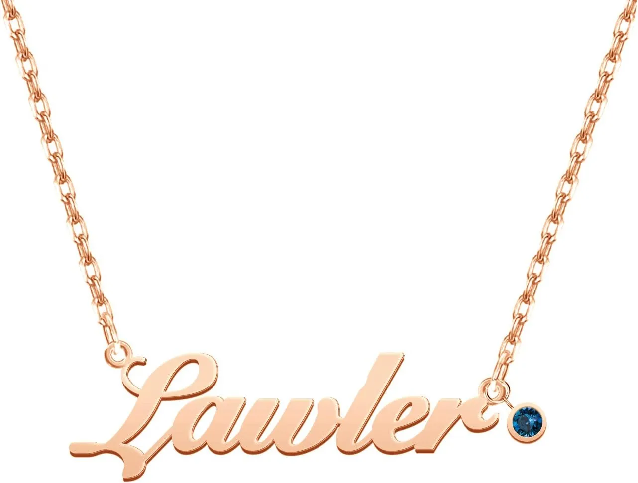 SISGEM Custom Name Necklace Personalized Birthstone Necklace 925 Sterling Silver/14K Name Necklace Rose Gold/Gold/Silver Plated Name Plate Customized Jewelry Gift for Women Girls