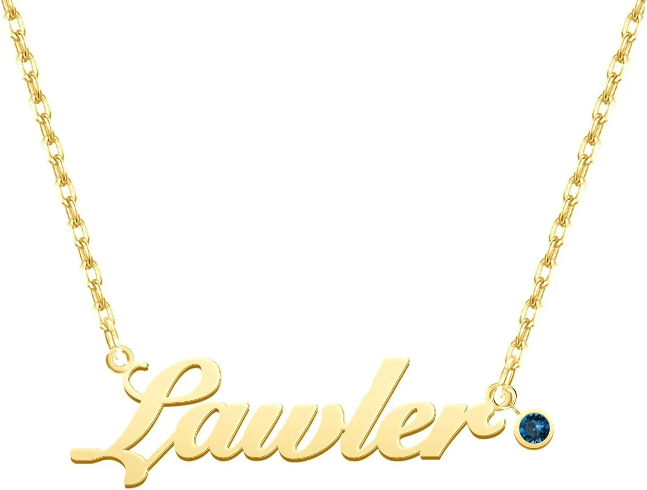 SISGEM Custom Name Necklace Personalized Birthstone Necklace 925 Sterling Silver/14K Name Necklace Rose Gold/Gold/Silver Plated Name Plate Customized Jewelry Gift for Women Girls