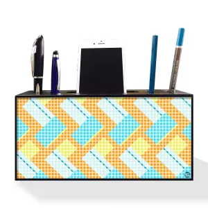 Small Desk Organizer for Pen Mobile Stand Office & Study Table Use - Doted Lines