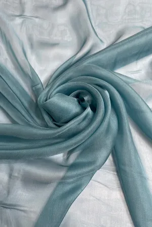 Smoke Blue Silk Chiffon