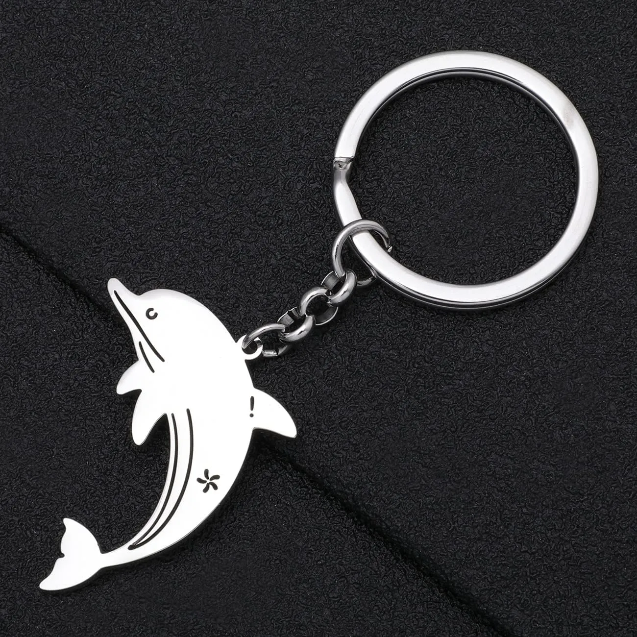 Stainless Steel Sea Turtle Shark Dolphin Fish Keychains Seahorse Crab Keyrings Charms Gifts for Women Girls