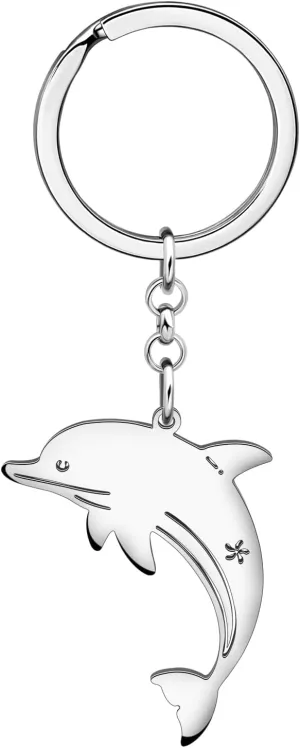 Stainless Steel Sea Turtle Shark Dolphin Fish Keychains Seahorse Crab Keyrings Charms Gifts for Women Girls