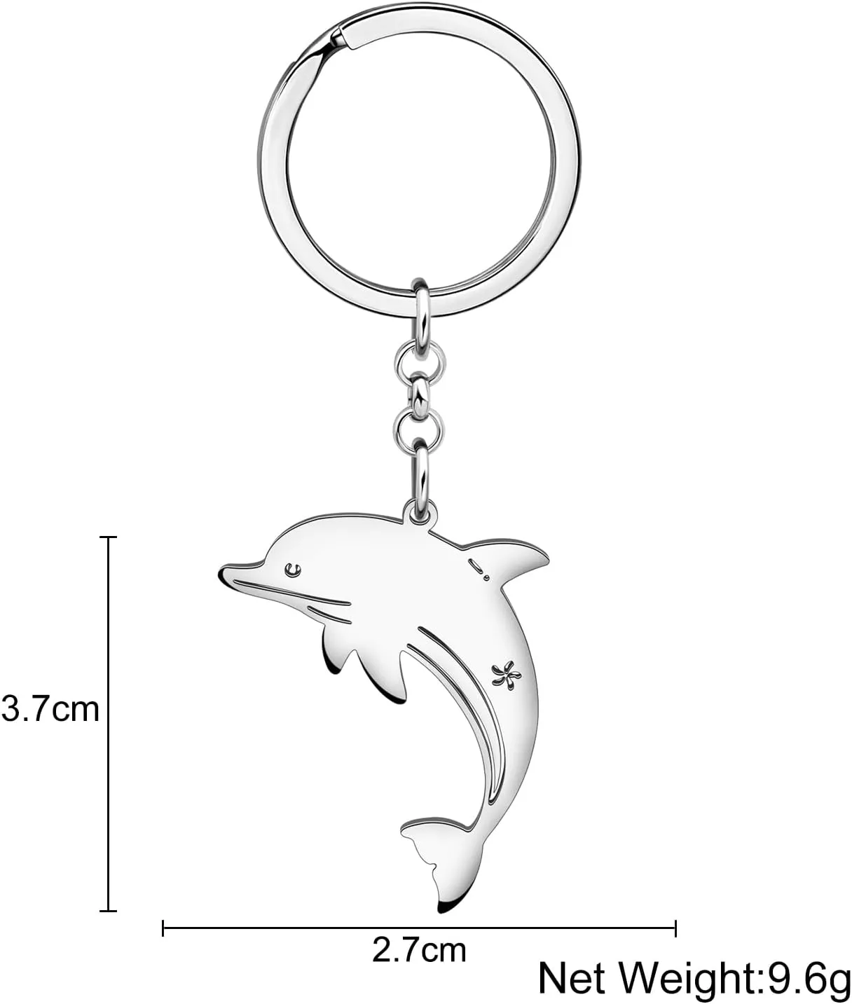 Stainless Steel Sea Turtle Shark Dolphin Fish Keychains Seahorse Crab Keyrings Charms Gifts for Women Girls
