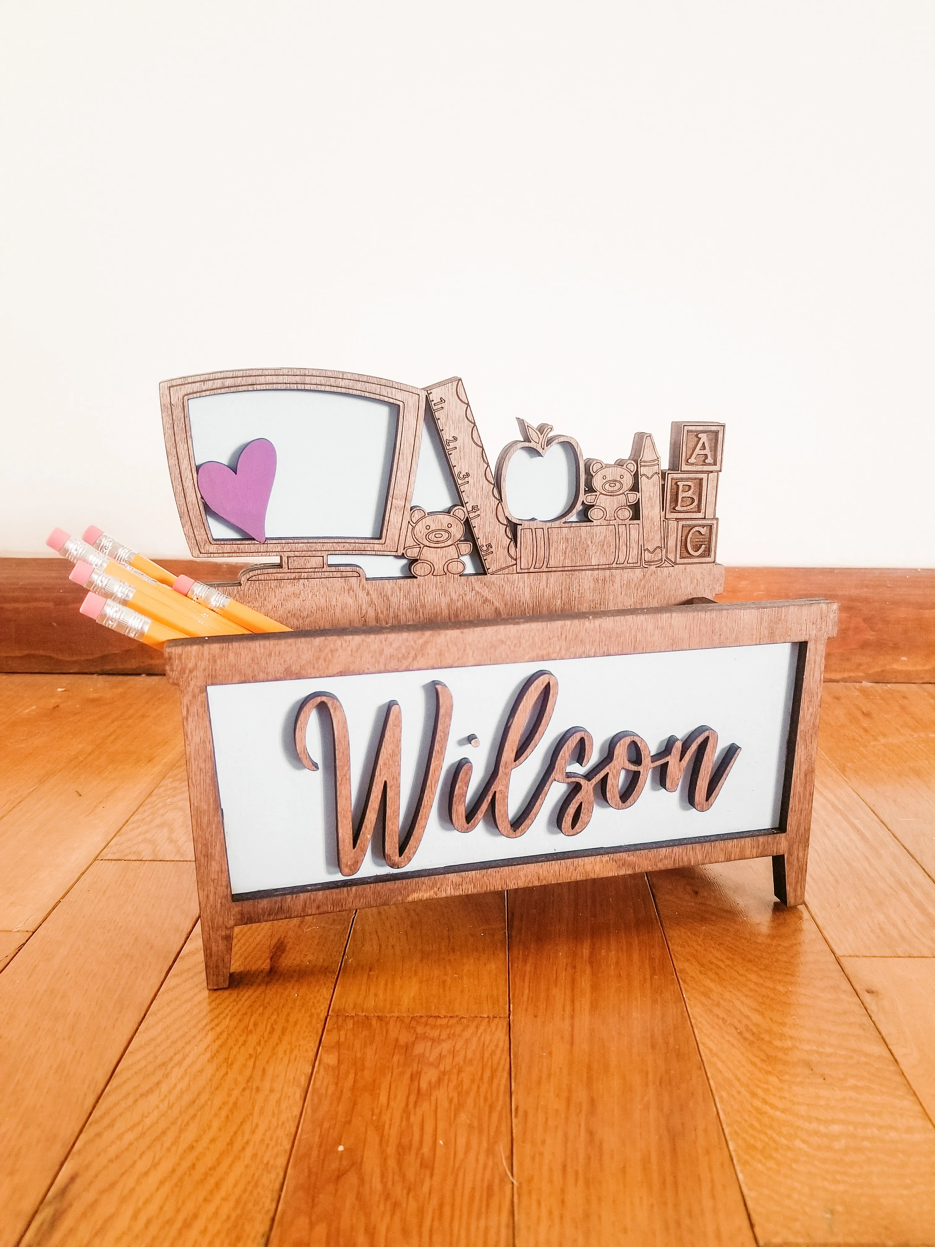 Teacher Desk Pencil Organizer // Customized Teacher Gift