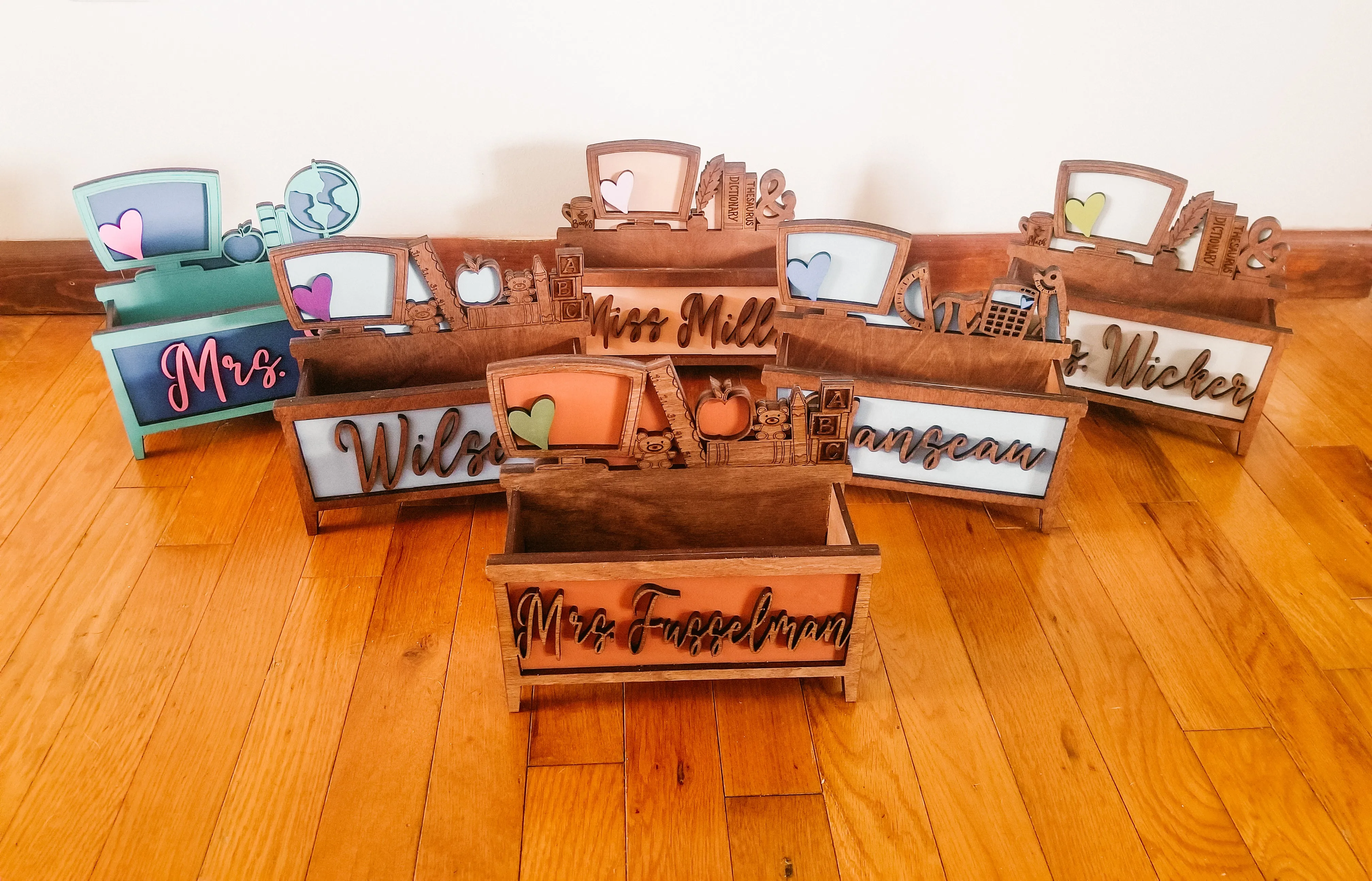 Teacher Desk Pencil Organizer // Customized Teacher Gift