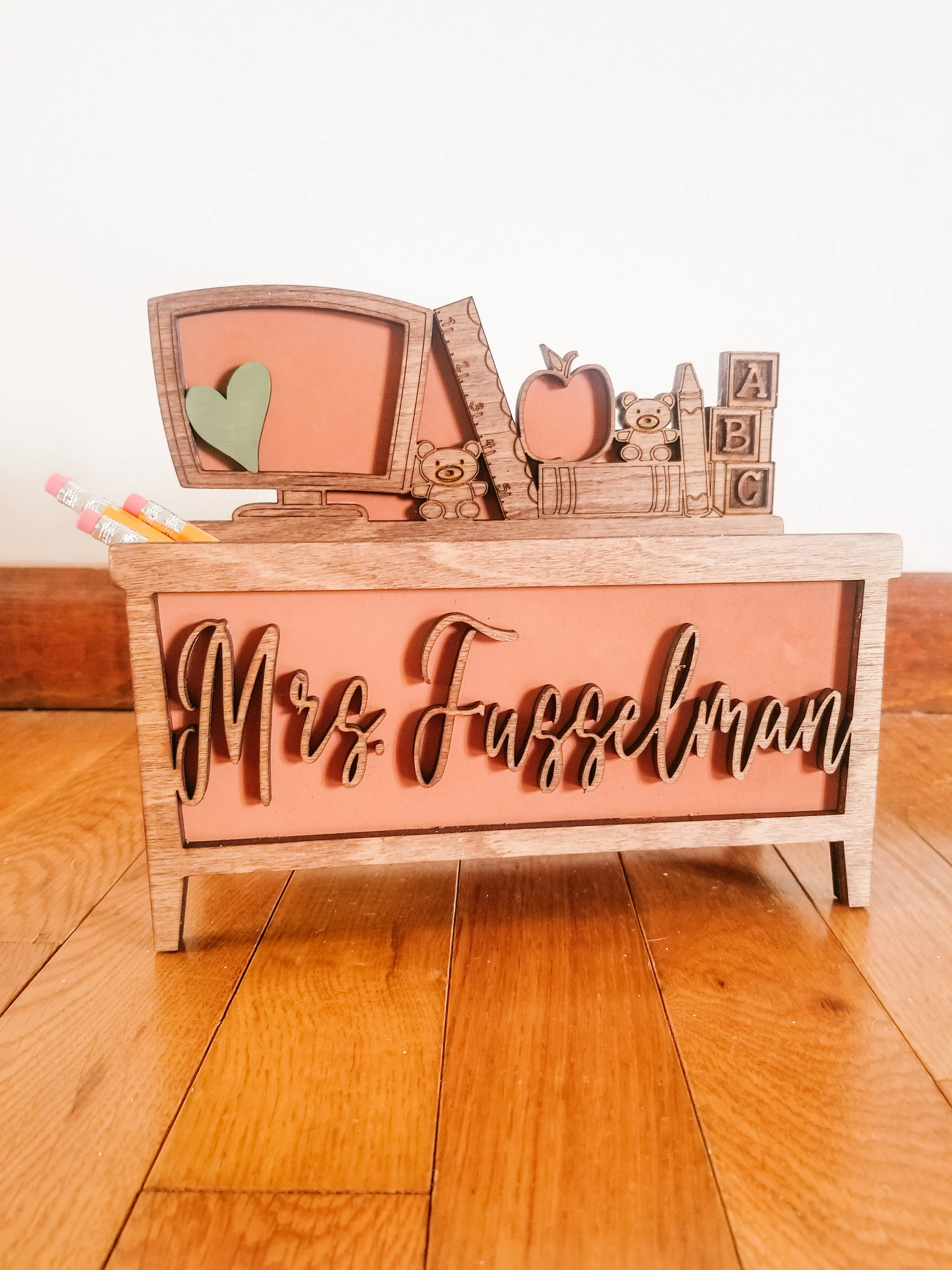 Teacher Desk Pencil Organizer // Customized Teacher Gift