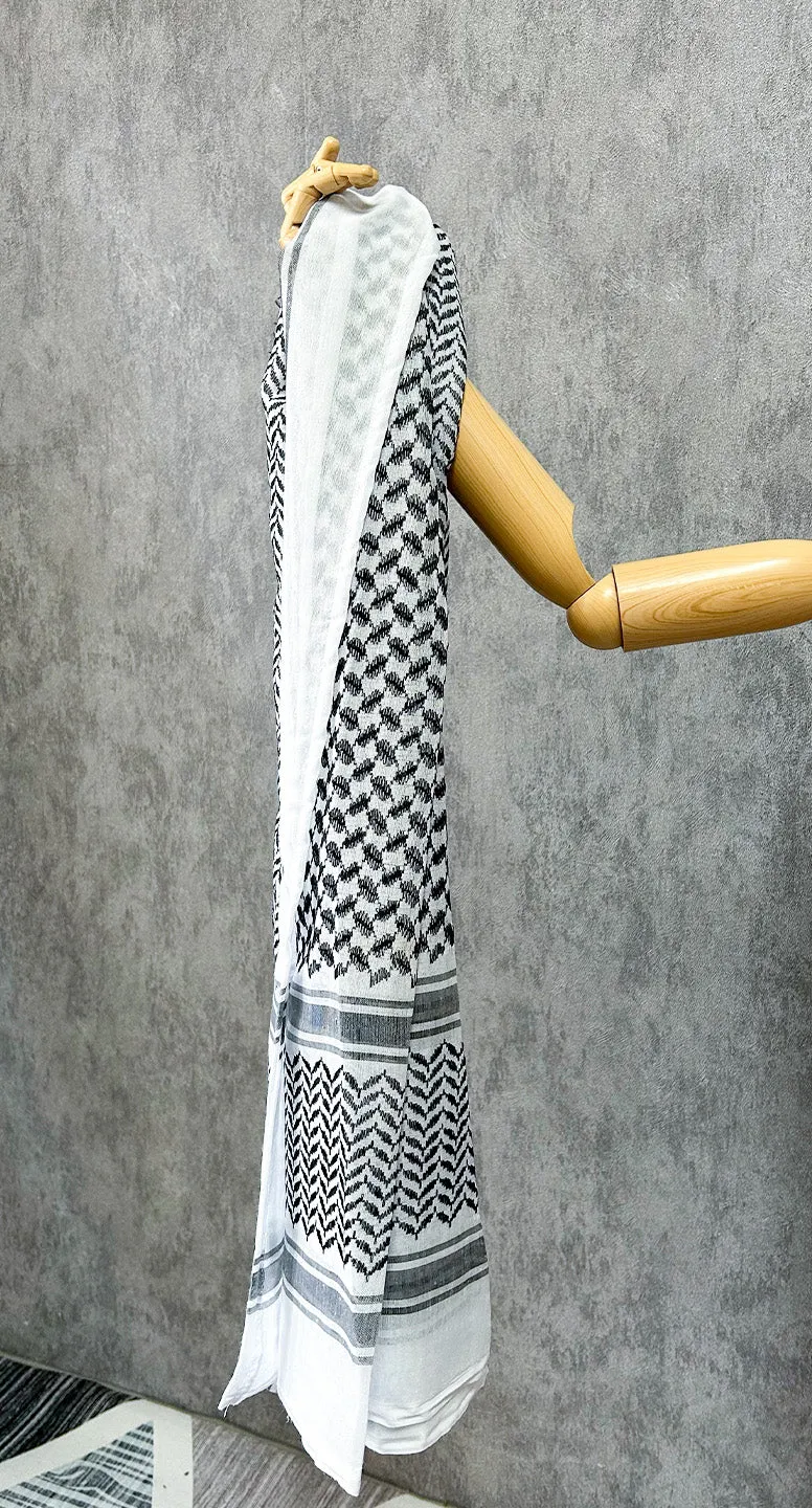 Traditional Palestine Keffiyah Scarves - Grey