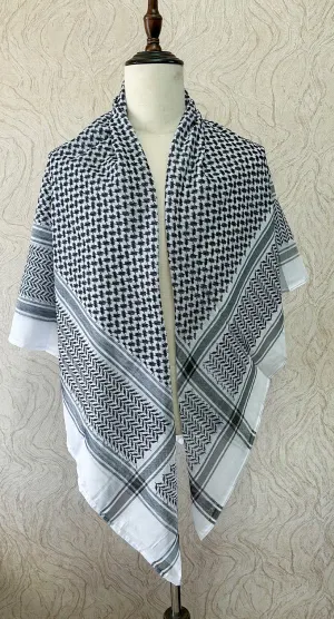 Traditional Palestine Keffiyah Scarves - Grey