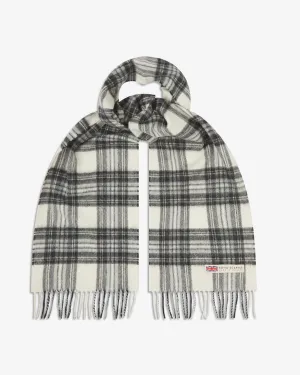 UK Wool Scarf - Highlands Tartan in Grey
