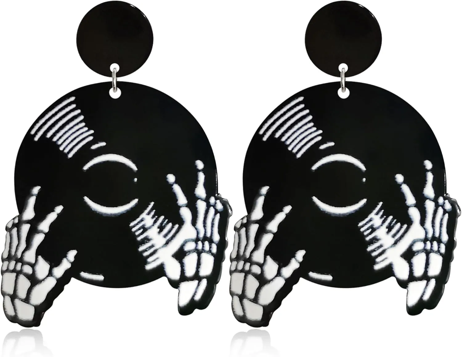 Unique Handmade Old School Vinyl Records Dangle Earrings for Women 1950's Rock 'N' Roll Women's Vinyl Record Stud Earrings for Retro 60's 70s Disco Party Statement Halloween Jewelry