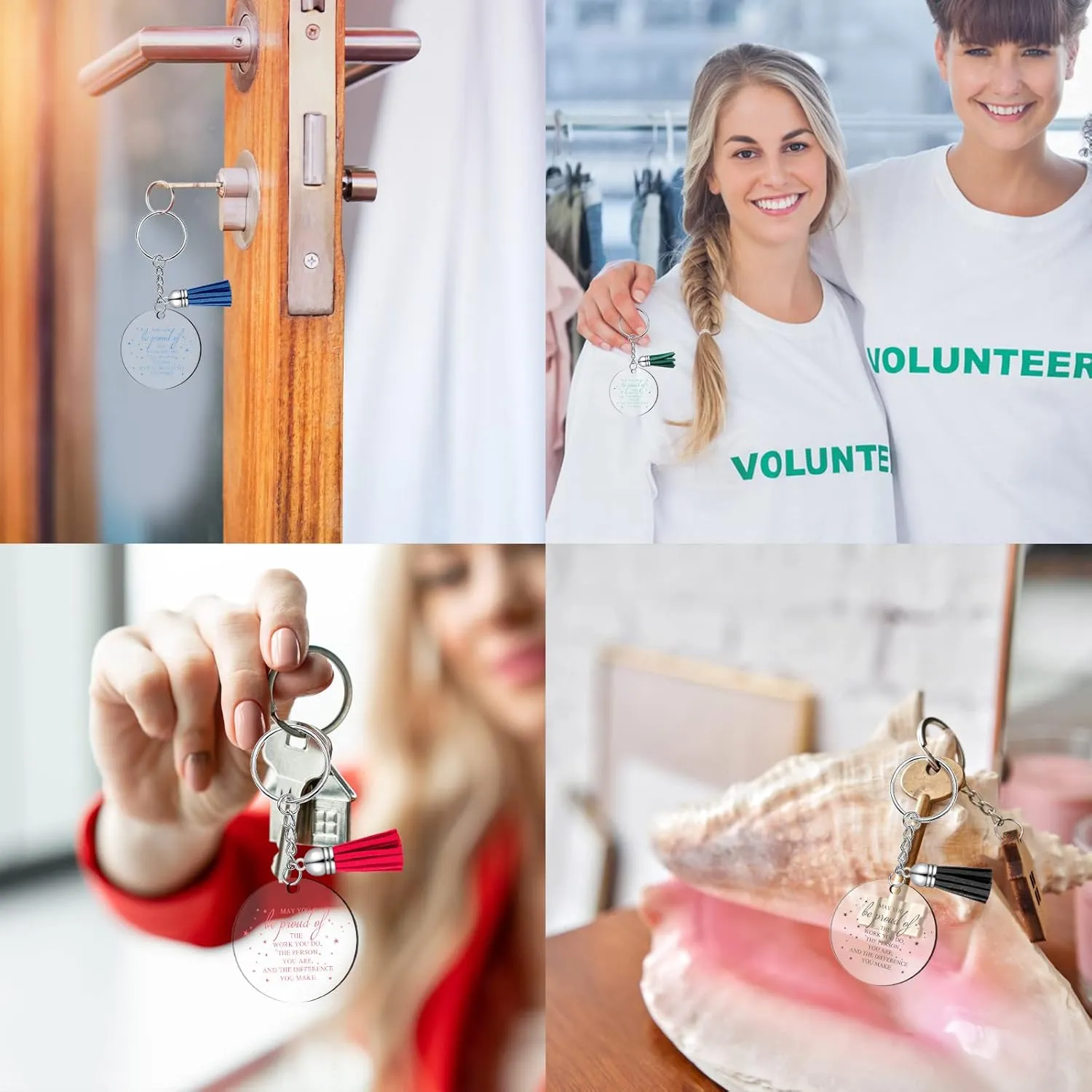 Unittype Inspirational Acrylic Keychain with Tassel Thank You Appreciation Gift for Teacher Graduation Employee Coworker