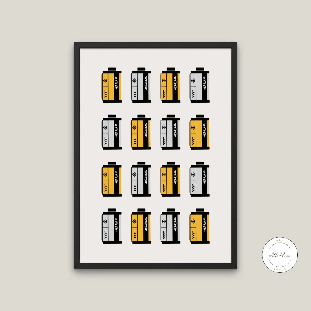 Vintage Film Poster INSTANT DOWNLOAD Art Print, One Piece Poster, Pastel Wall Art, Vintage Wall Art, Canon Camera, Camera Art, 35Mm Film Canister