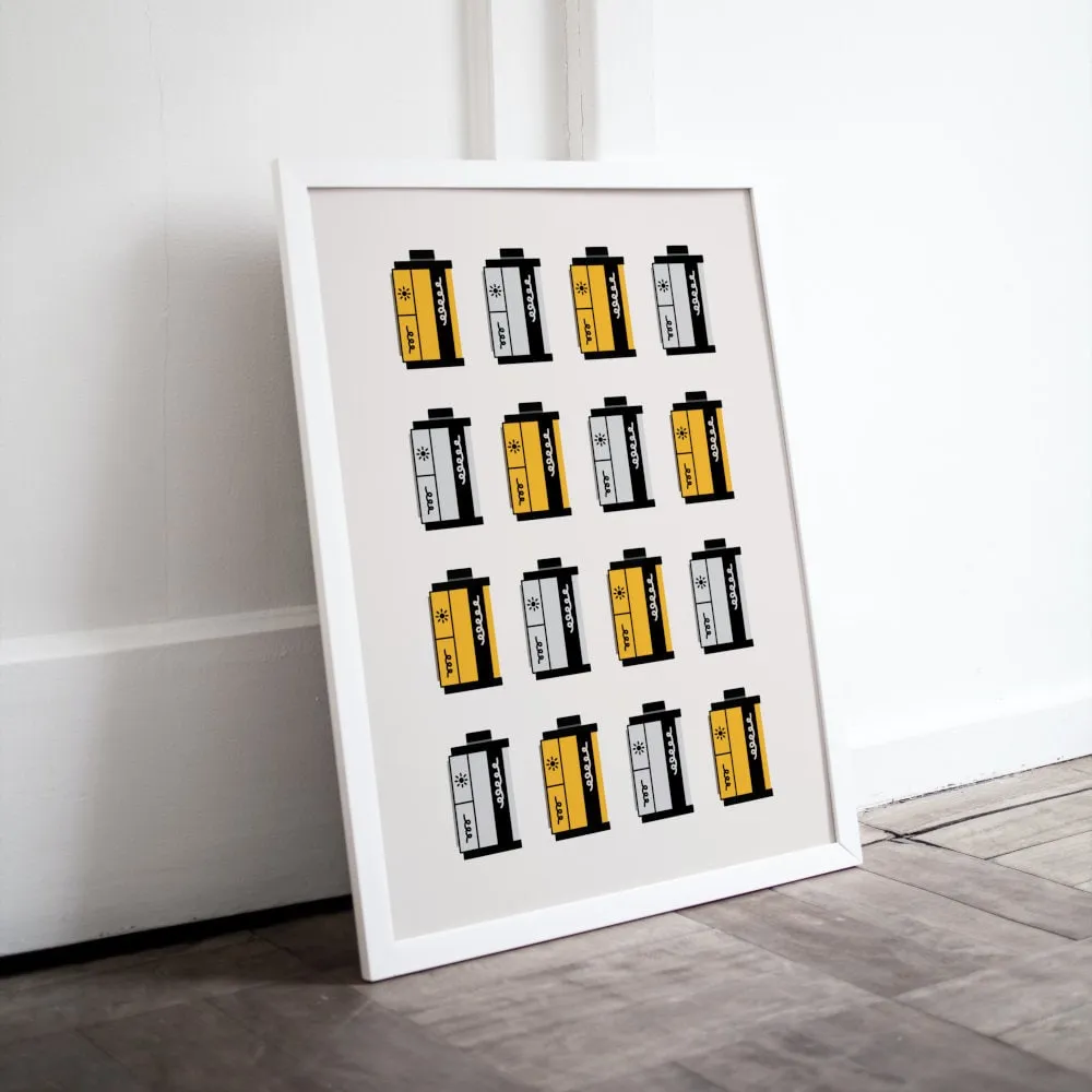 Vintage Film Poster INSTANT DOWNLOAD Art Print, One Piece Poster, Pastel Wall Art, Vintage Wall Art, Canon Camera, Camera Art, 35Mm Film Canister