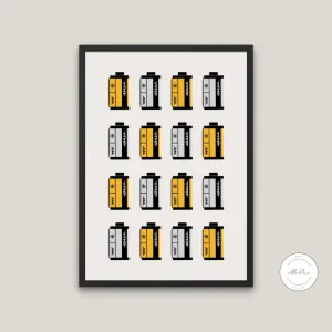 Vintage Film Poster INSTANT DOWNLOAD Art Print, One Piece Poster, Pastel Wall Art, Vintage Wall Art, Canon Camera, Camera Art, 35Mm Film Canister