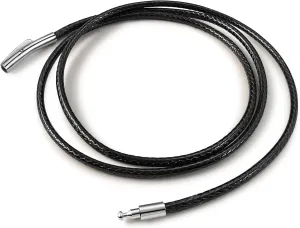 Waterproof Braided Leather Necklace Cord Chain for Men Women, with Sturdy Silver/Black Clasp, 2MM/3MM Flexible Brown/Black Rope Chain for Pendant 16"-30" Length (Send Gift Box)