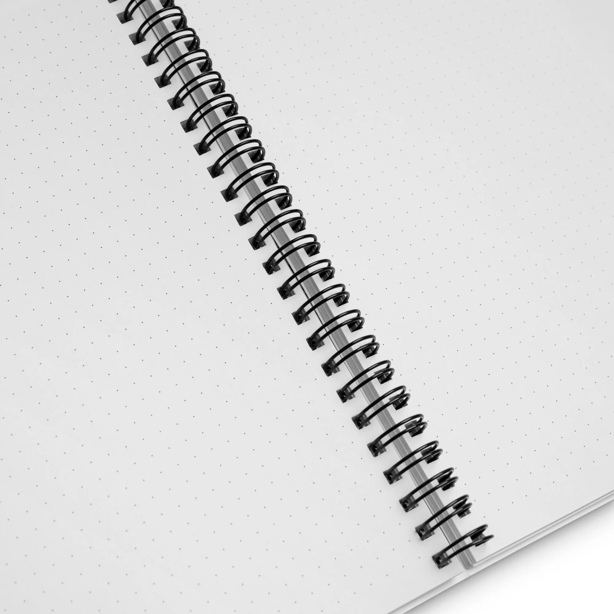 White Cat and Flowers, Spiral Notebook Writing Journal, 140 DOTTED pages