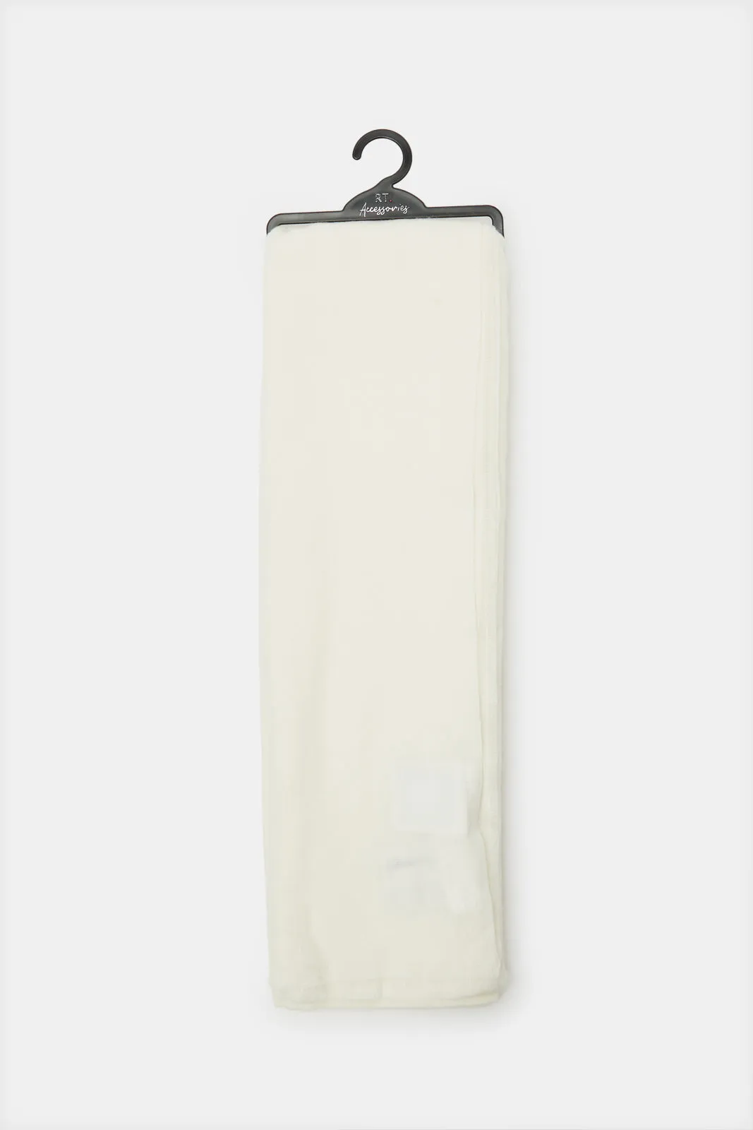 Women White Embellished Knitted Scarf