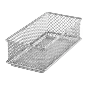YBM Silver Mesh Drawer Cabinet/Shelf Organizer Bins 1pc